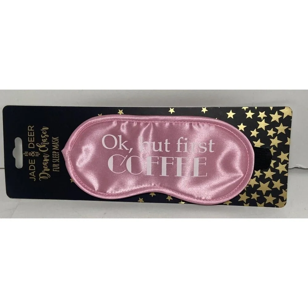 Jade and Deer Sleep Mask Dream Chaser Funny Pink Fur On Card NWT